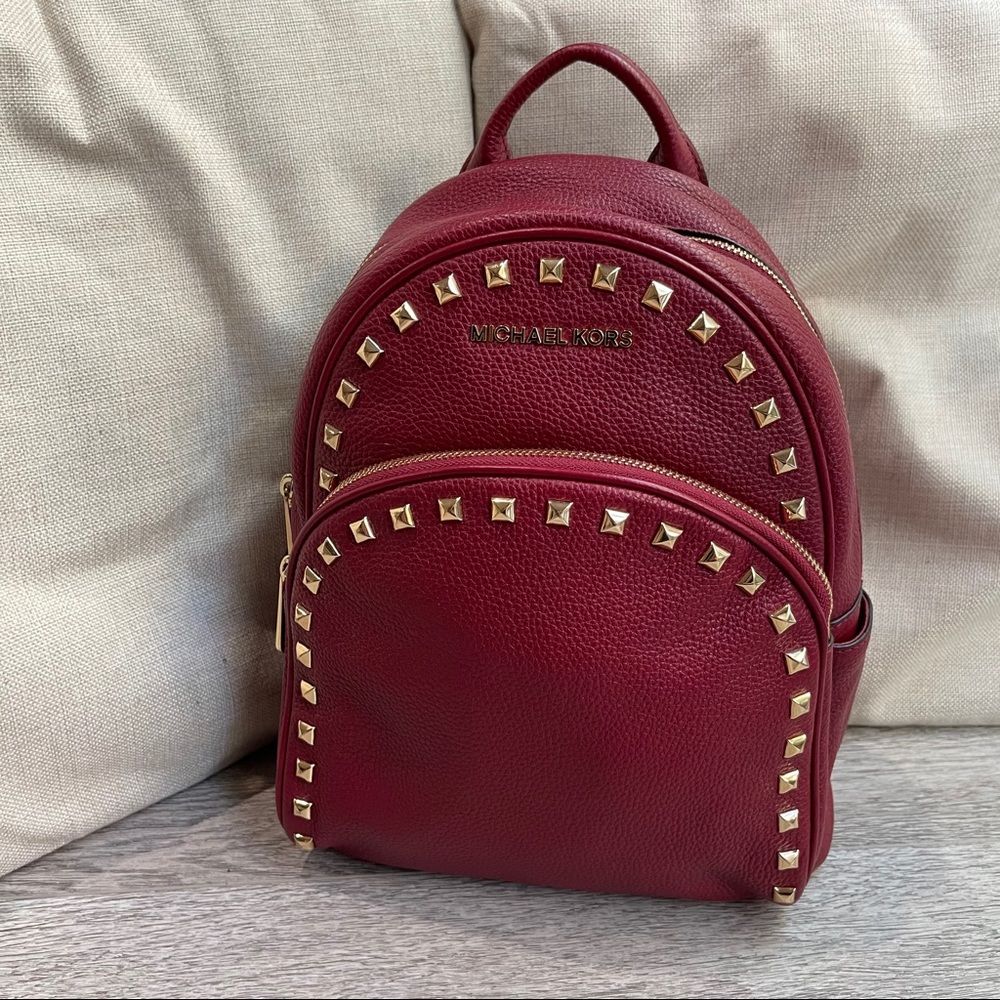 Michael Kors Abbey Studded Leather Backpack